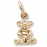 Rembrandt Sitting Bear Accent Charm, 10K Yellow Gold