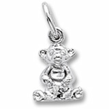 Rembrandt Sitting Bear Accent Charm, Sterling Silver