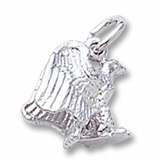 14K White Gold Eagle Accent Charm by Rembrandt Charms