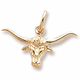 10K Gold Steer Head Charm by Rembrandt Charms