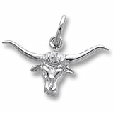 14K White Gold Steer Head Charm by Rembrandt Charms
