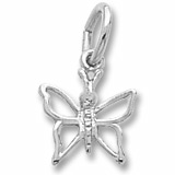14K White Gold Butterfly Accent Charm by Rembrandt Charms