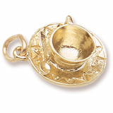 Rembrandt Cup and Saucer Charm, 14k Yellow Gold