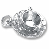 Rembrandt Cup and Saucer Charm, 14k White Gold