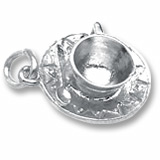 Rembrandt Cup and Saucer Charm, Sterling Silver