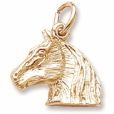 Rembrandt Horse Head Charm, 14K Yellow Gold
