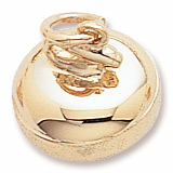 Rembrandt Curling Stone Charm, Gold Plate