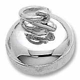 Rembrandt Curling Stone Charm, Sterling Silver