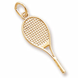 Rembrandt Tennis Racket Charm, Gold Plate