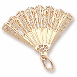 Rembrandt Hand Fan Charm, 10K Yellow Gold