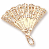 Rembrandt Hand Fan Charm, 14K Yellow Gold