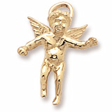 Rembrandt Cherub Angel Charm, Gold Plate
