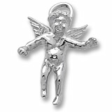 Rembrandt Cherub Angel Charm, 14K White Gold