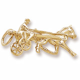 Rembrandt Horse Trotter Charm, 14K Yellow Gold