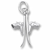 Rembrandt Pair of Skis Charm, Sterling Silver