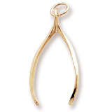 Rembrandt Wishbone Charm, 14K Yellow Gold
