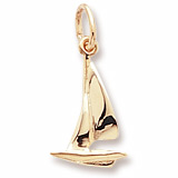Rembrandt Sailboat Accent Charm, 10K Yellow Gold