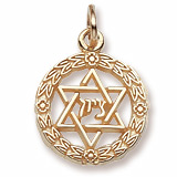 14K Gold Star of David Wreath Charm by Rembrandt Charms