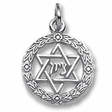 14K White Gold Star of David Wreath Charm by Rembrandt Charms