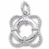 14K White Gold Life Preserver Charm by Rembrandt Charms