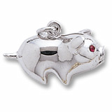 14K White Gold Piggy Bank Charm by Rembrandt Charms
