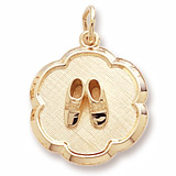 10K Gold Baby Booties Scalloped Charm by Rembrandt Charms