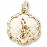 Gold Plate Treble Clef Scalloped Charm by Rembrandt Charms