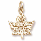 Gold Plate Niagara Falls Maple Leaf Charm by Rembrandt Charms