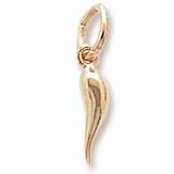 10K Gold Italian Horn Accent Charm by Rembrandt Charms