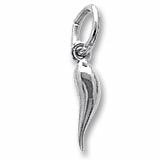 14K White Gold Italian Horn Accent Charm by Rembrandt Charms