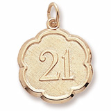 Rembrandt 21 Scalloped Disc Charm, 10K Yellow Gold