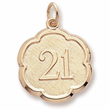 Rembrandt 21 Scalloped Disc Charm, 14K Yellow Gold