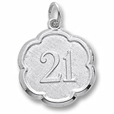 Rembrandt 21 Scalloped Disc Charm, Sterling Silver