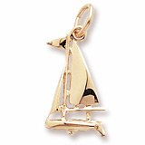 Gold Plate Small Sloop Sailboat Charm by Rembrandt Charms