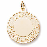 14k Gold Happy Anniversary Disc Charm by Rembrandt Charms.