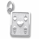 14K White Gold Ace of Hearts Charm by Rembrandt Charms