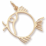 10K Gold Flat Fish Charm by Rembrandt Charms