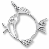 14K White Gold Flat Fish Charm by Rembrandt Charms