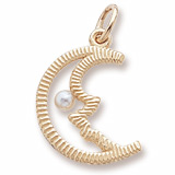 10K Gold Half Moon with Pearl Charm by Rembrandt Charms