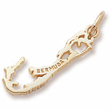 Gold Plate Bermuda Map Charm by Rembrandt Charms
