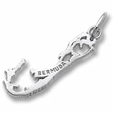 Sterling Silver Bermuda Map Charm by Rembrandt Charms