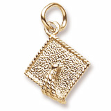 Gold Plate Graduation Cap Accent Charm by Rembrandt Charms