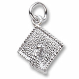 Sterling Silver Graduation Cap Accent Charm by Rembrandt Charms
