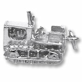 14K White Gold Bulldozer Charm by Rembrandt Charms