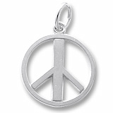 14K White Gold Peace Symbol Charm by Rembrandt Charms