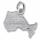 14K White Gold Ontario Map Charm by Rembrandt Charms