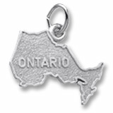 Sterling Silver Ontario Map Charm by Rembrandt Charms