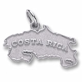 14k White Gold Costa Rica Map Charm by Rembrandt Charms