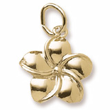 10K Gold Plumeria Flower Charm by Rembrandt Charms