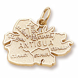 Gold Plated Antigua Island Map Charm by Rembrandt Charms
